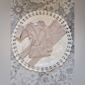 NWOT Kindly the Label neutral ribbed lounge set 100% cotton (Pigeon Said Please)